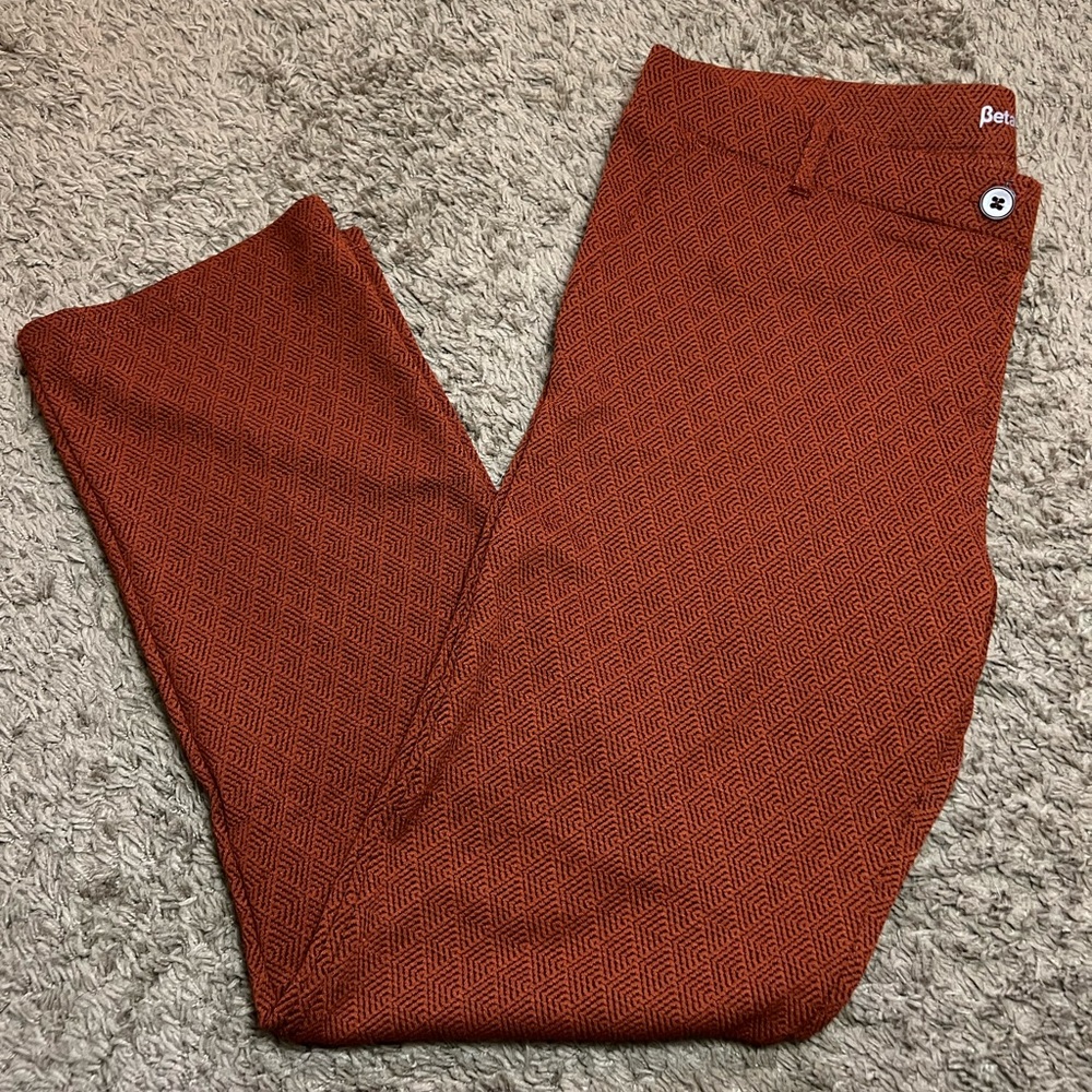 Betabrand Straight-Leg Dress Pant Yoga Pants (Brick) XXL